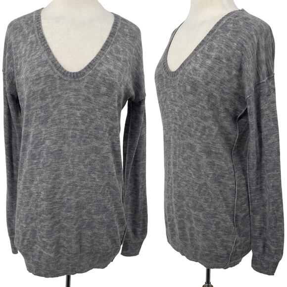 Rebecca Taylor Gray V-Neck Sweater - Picture 1 of 8